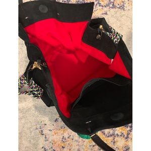 Clare V black suede tote